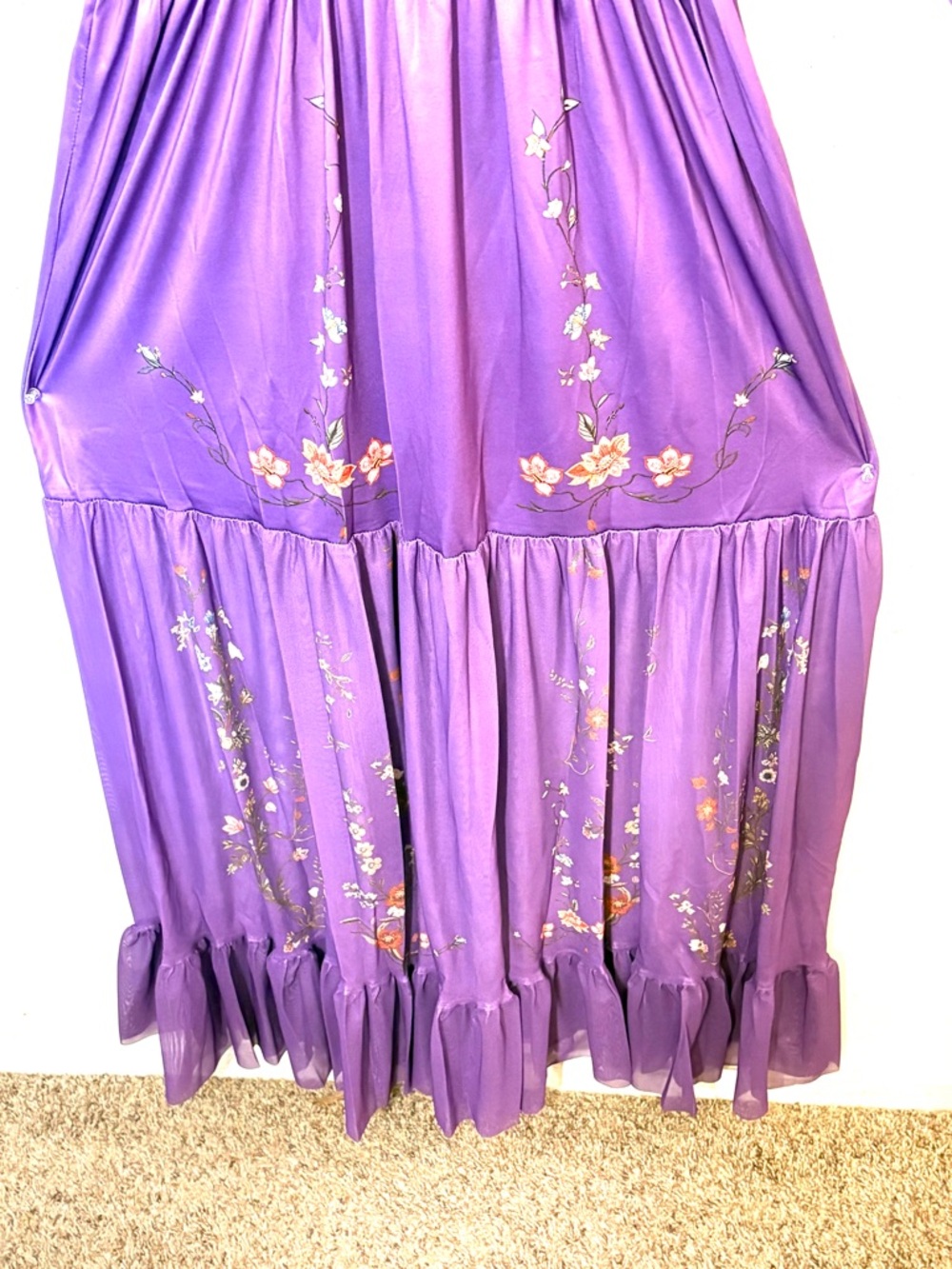 🆕Purple Boho Floral Patterned Maxi Dress - Women. Size L. NWT. - Picture 8 of 13